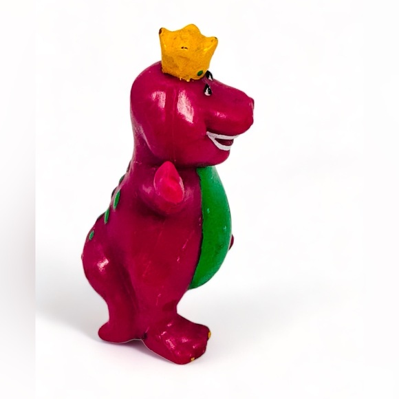 Barney The Purple Dinosaur PVC Figure W/Crown 1993 Vintage Lyons Group 2.5" - Picture 4 of 7